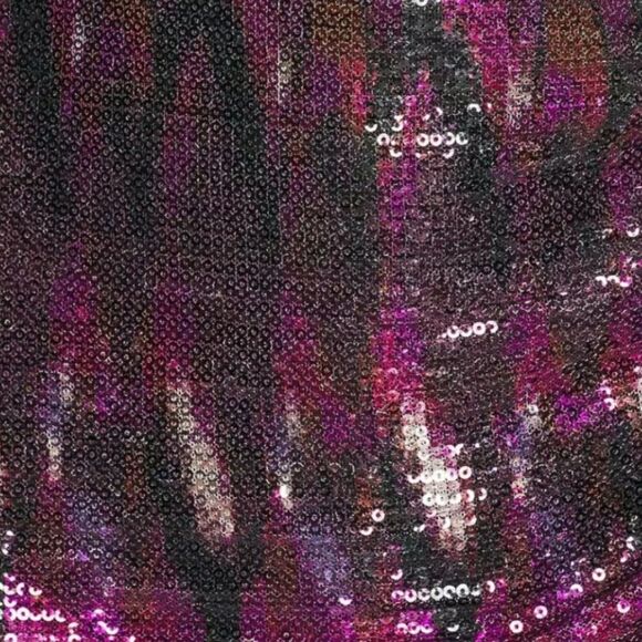 Misa Nova One Shoulder Long Sleeve Sequin Mini Dress Party New Year Lined Medium - Picture 4 of 11